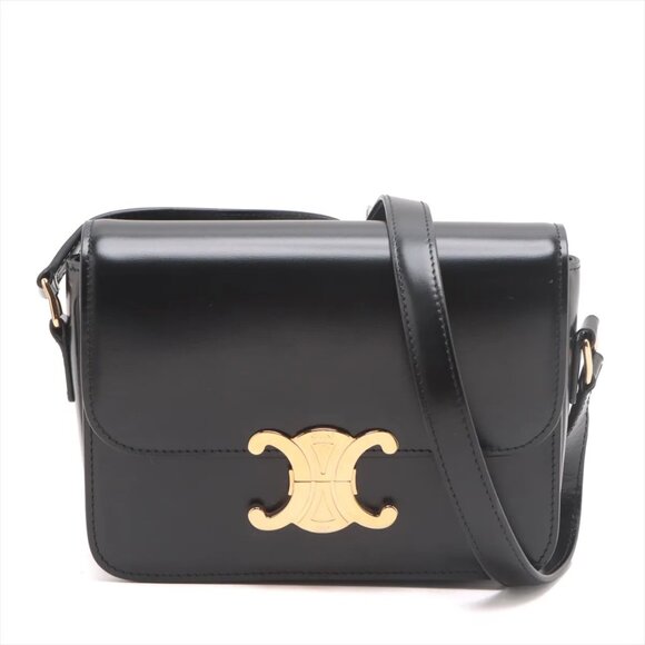 Celine Handbags - Sold out ❌Celine Triomphe teen Leather Shoulder bag Black